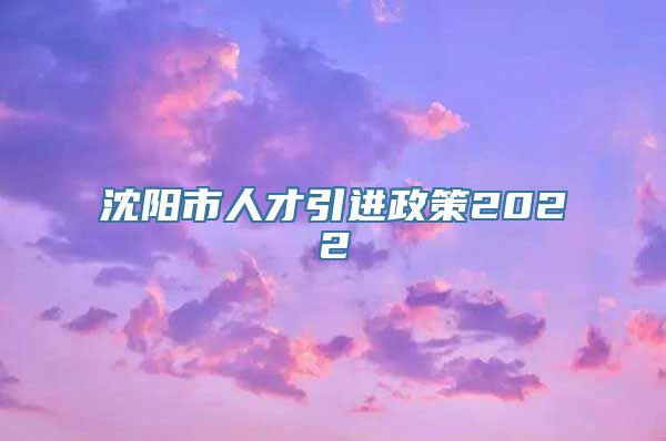 沈阳市人才引进政策2022