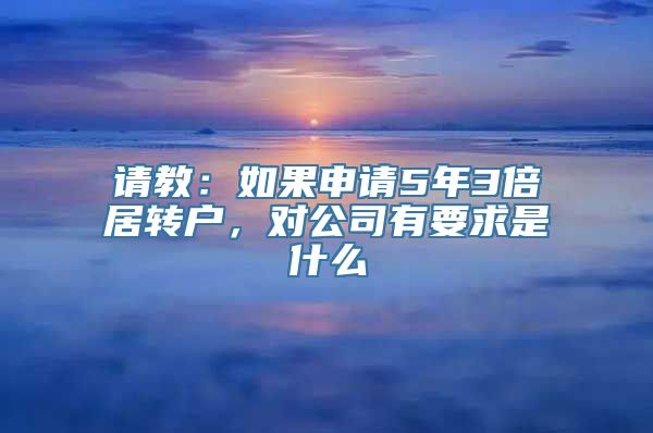 请教：如果申请5年3倍居转户，对公司有要求是什么