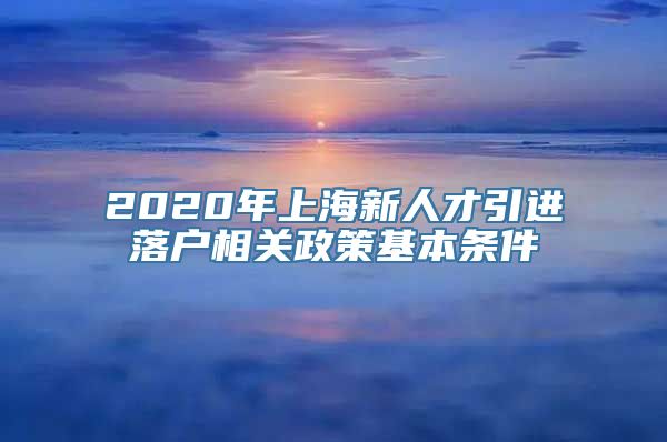 2020年上海新人才引进落户相关政策基本条件