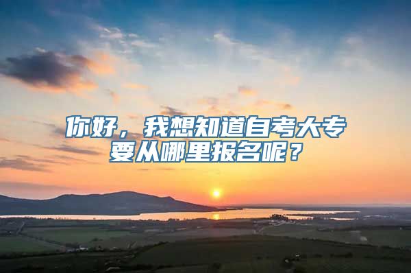 你好，我想知道自考大专要从哪里报名呢？