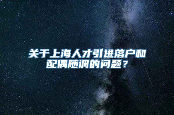 关于上海人才引进落户和配偶随调的问题？