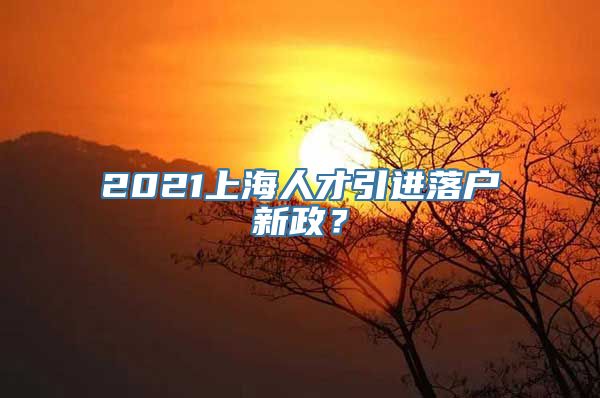 2021上海人才引进落户新政？