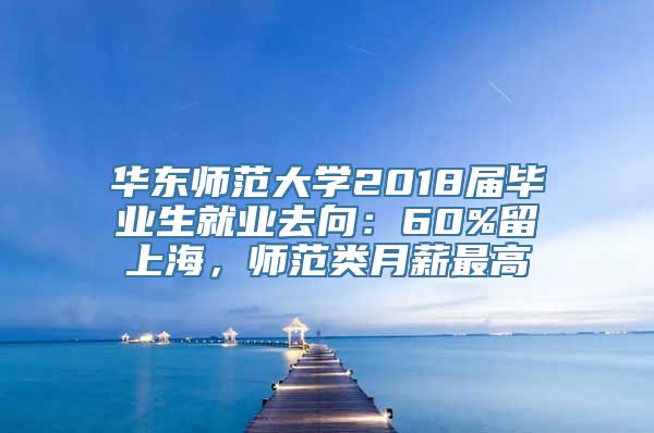 华东师范大学2018届毕业生就业去向：60%留上海，师范类月薪最高