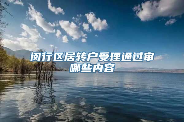 闵行区居转户受理通过审哪些内容