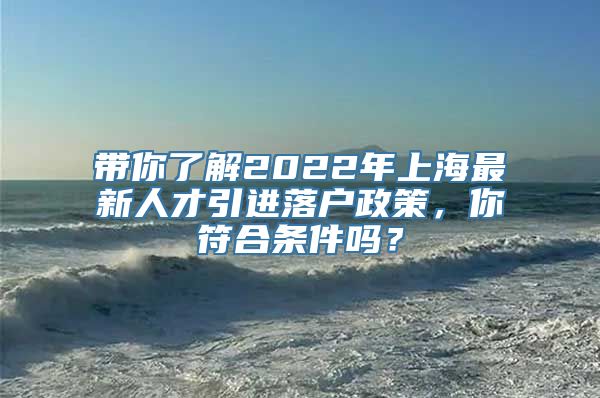 带你了解2022年上海最新人才引进落户政策，你符合条件吗？