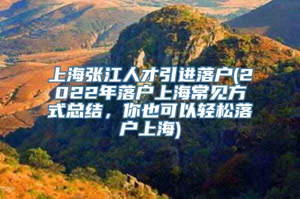 上海张江人才引进落户(2022年落户上海常见方式总结，你也可以轻松落户上海)