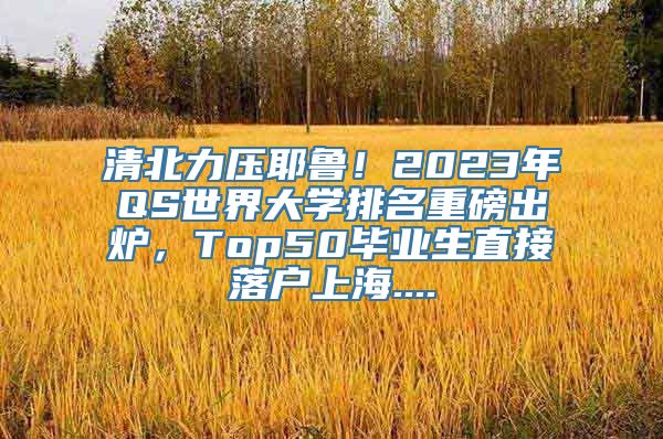 清北力压耶鲁！2023年QS世界大学排名重磅出炉，Top50毕业生直接落户上海....