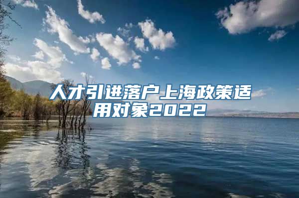 人才引进落户上海政策适用对象2022