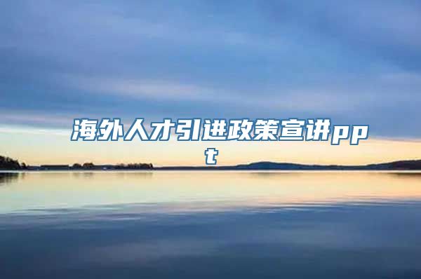 海外人才引进政策宣讲ppt