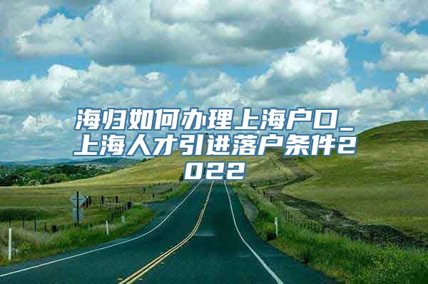 海归如何办理上海户口_上海人才引进落户条件2022