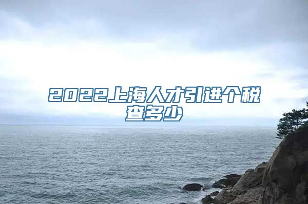 2022上海人才引进个税查多少