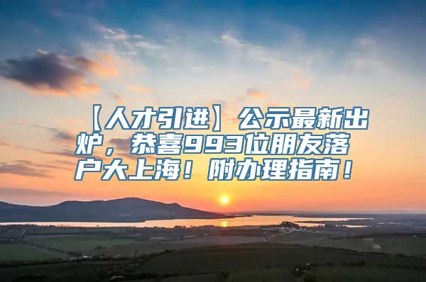 【人才引进】公示最新出炉，恭喜993位朋友落户大上海！附办理指南！