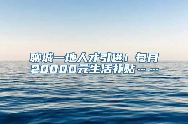 聊城一地人才引进！每月20000元生活补贴……