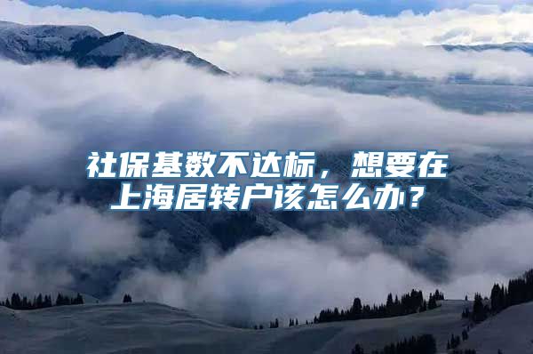 社保基数不达标，想要在上海居转户该怎么办？