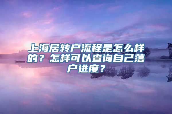 上海居转户流程是怎么样的？怎样可以查询自己落户进度？