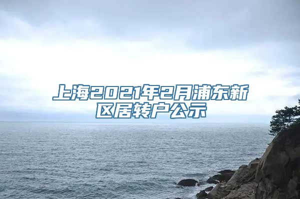 上海2021年2月浦东新区居转户公示