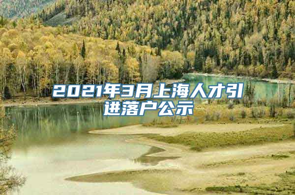 2021年3月上海人才引进落户公示