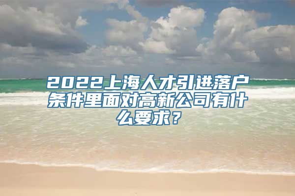 2022上海人才引进落户条件里面对高新公司有什么要求？