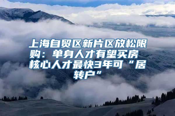 上海自贸区新片区放松限购：单身人才有望买房 核心人才最快3年可“居转户”