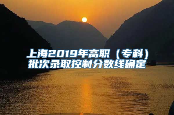 上海2019年高职（专科）批次录取控制分数线确定