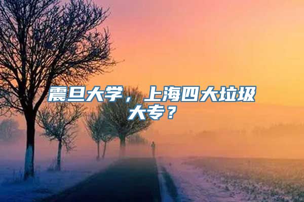 震旦大学，上海四大垃圾大专？