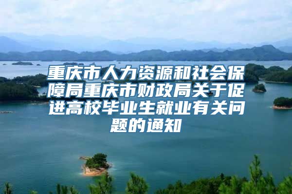 重庆市人力资源和社会保障局重庆市财政局关于促进高校毕业生就业有关问题的通知