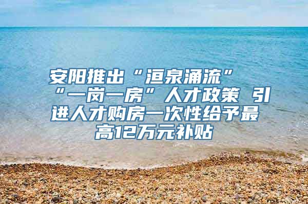 安阳推出“洹泉涌流”“一岗一房”人才政策 引进人才购房一次性给予最高12万元补贴