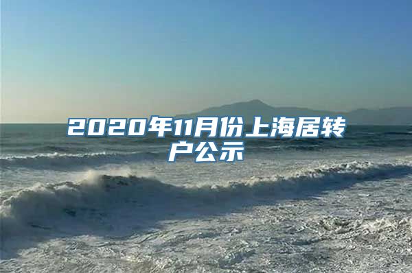 2020年11月份上海居转户公示