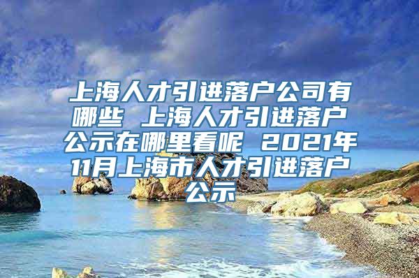 上海人才引进落户公司有哪些 上海人才引进落户公示在哪里看呢 2021年11月上海市人才引进落户公示