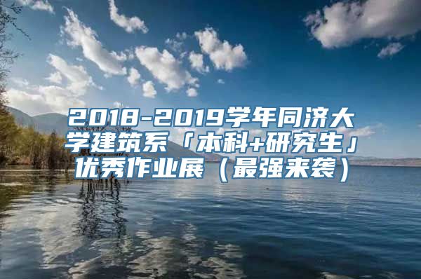 2018-2019学年同济大学建筑系「本科+研究生」优秀作业展（最强来袭）