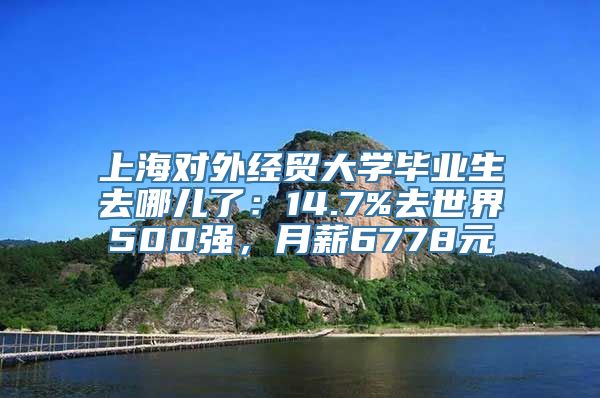 上海对外经贸大学毕业生去哪儿了：14.7%去世界500强，月薪6778元