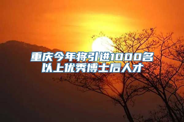 重庆今年将引进1000名以上优秀博士后人才