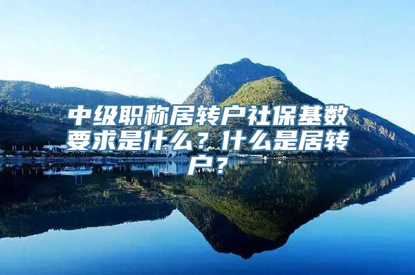 中级职称居转户社保基数要求是什么？什么是居转户？