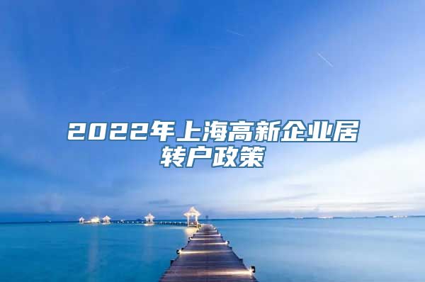 2022年上海高新企业居转户政策