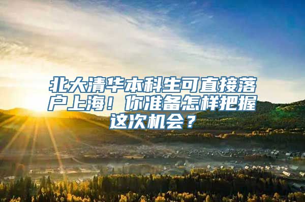 北大清华本科生可直接落户上海！你准备怎样把握这次机会？