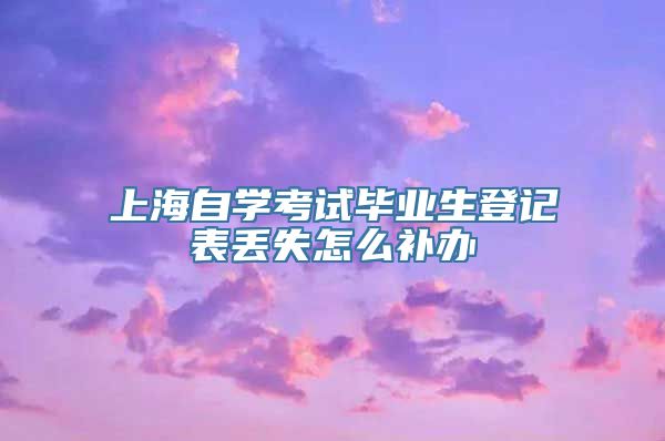 上海自学考试毕业生登记表丢失怎么补办