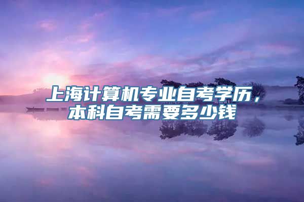 上海计算机专业自考学历，本科自考需要多少钱