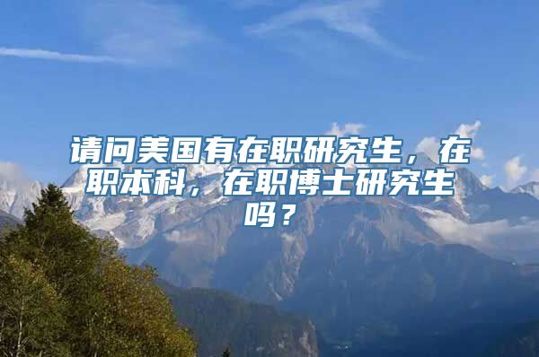 请问美国有在职研究生，在职本科，在职博士研究生吗？