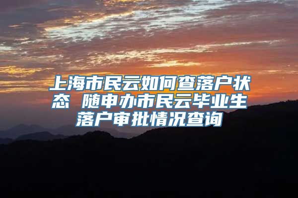 上海市民云如何查落户状态 随申办市民云毕业生落户审批情况查询