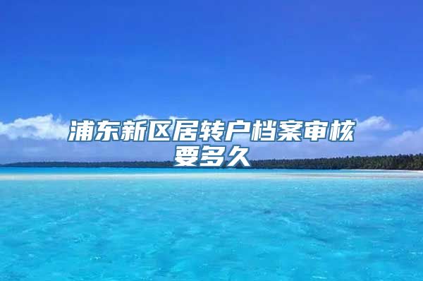 浦东新区居转户档案审核要多久