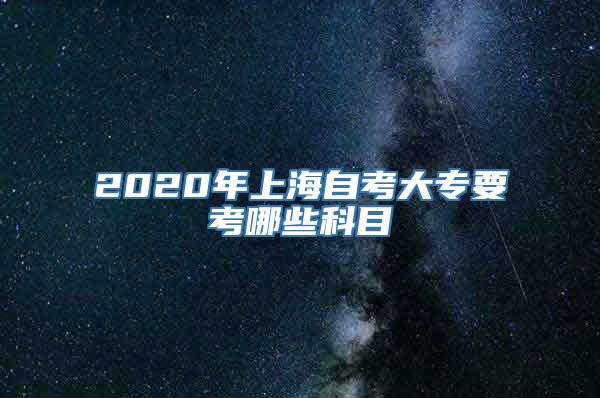 2020年上海自考大专要考哪些科目