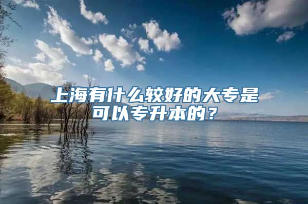 上海有什么较好的大专是可以专升本的？