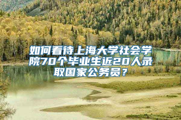 如何看待上海大学社会学院70个毕业生近20人录取国家公务员？