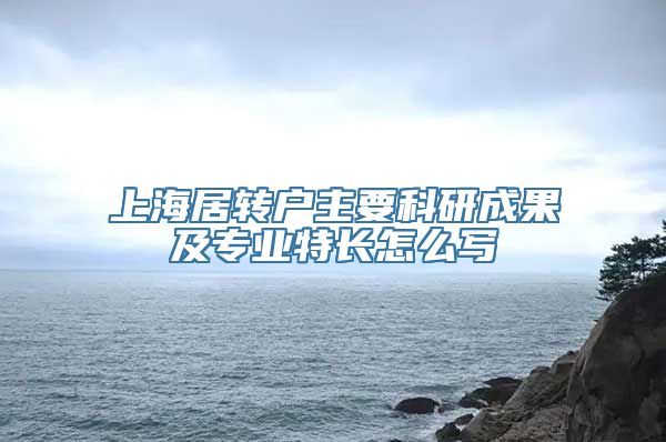 上海居转户主要科研成果及专业特长怎么写