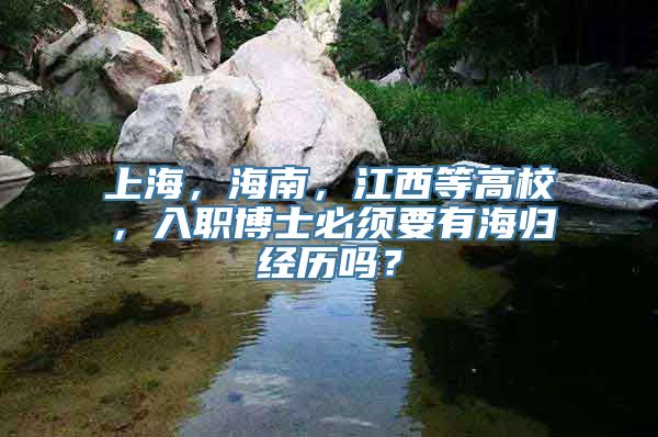 上海，海南，江西等高校，入职博士必须要有海归经历吗？