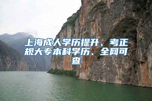 上海成人学历提升、考正规大专本科学历、全网可查