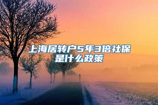 上海居转户5年3倍社保是什么政策