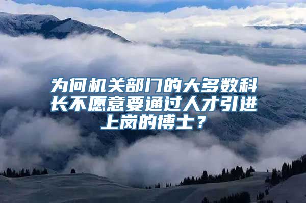 为何机关部门的大多数科长不愿意要通过人才引进上岗的博士？