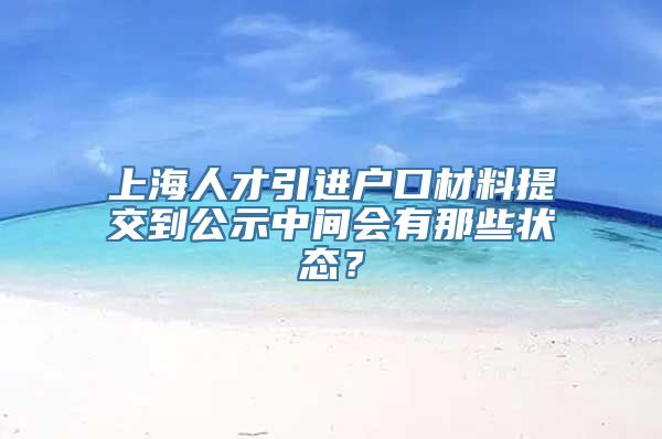 上海人才引进户口材料提交到公示中间会有那些状态？