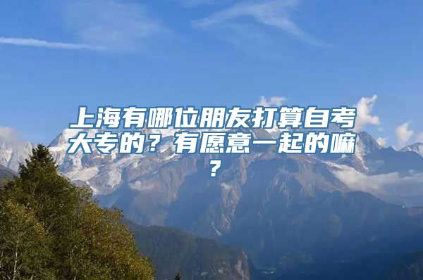 上海有哪位朋友打算自考大专的？有愿意一起的嘛？